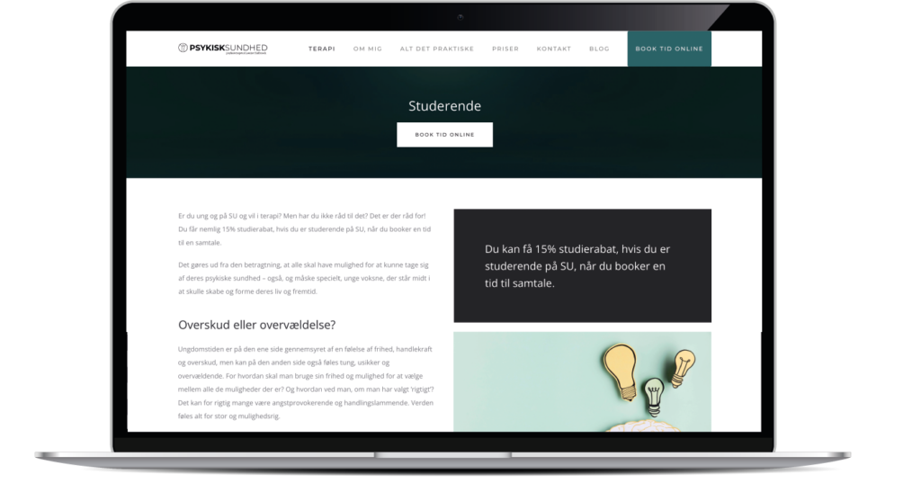 WordPress hjemmeside for Psykisk Sundhed