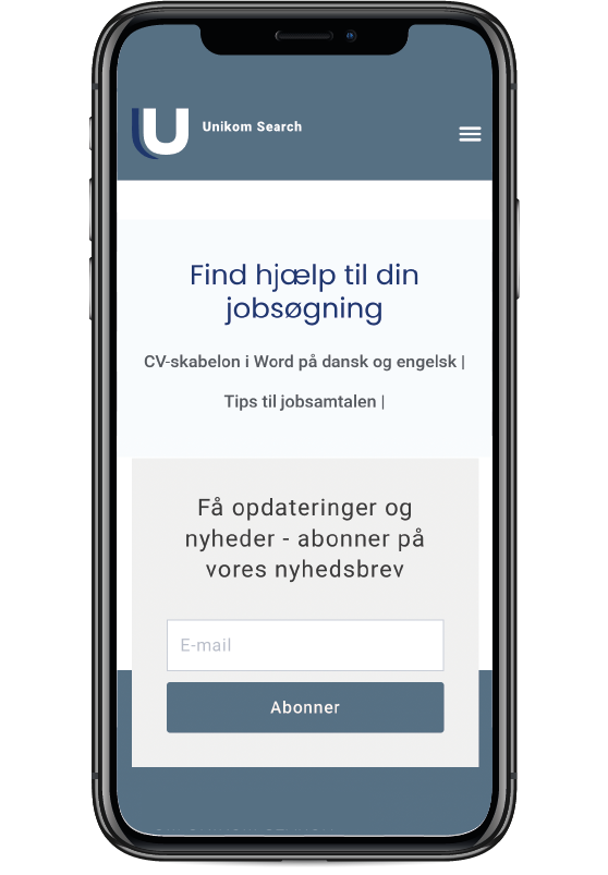 WordPress hjemmeside for Unikom Search